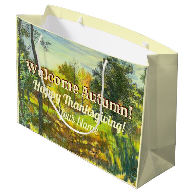 Bright Autumn watercolor Large Gift Bag (Back Angled)