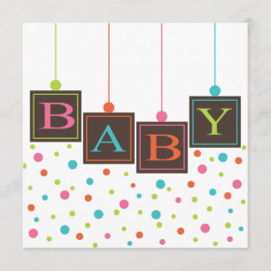 Bright BABY Blocks of Colours Neutral Baby Shower Invitation