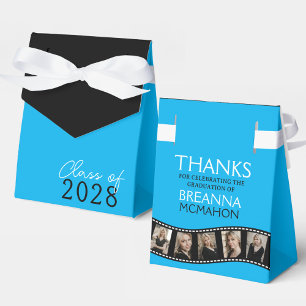 Bright Baby Blue & Black Photo Collage Filmstrip Favour Box