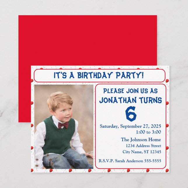 Bright Balloons & Confetti Birthday Invitation (Front/Back)