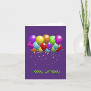 Bright Balloons Happy Birthday Card