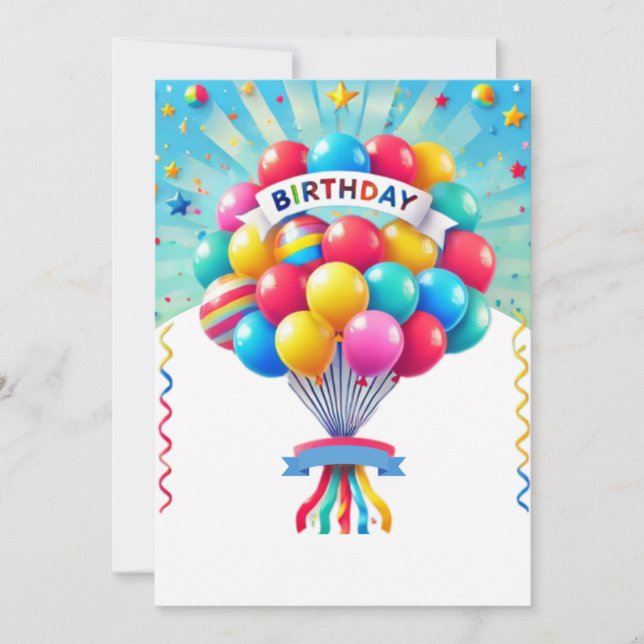 Bright Balloons Invitation (Front)