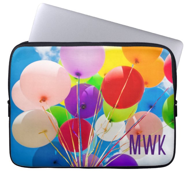 Bright Balloons Monogram iPad Sleeve (Front)