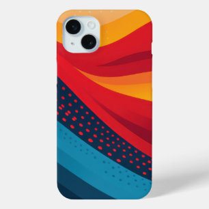 Bright bands of color with dot patterns iPhone 15 mini case