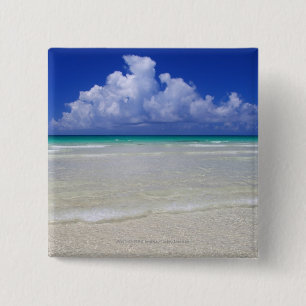 Bright beach 15 cm square badge