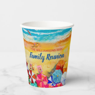 Bright Beach Umbrellas Paper Cups