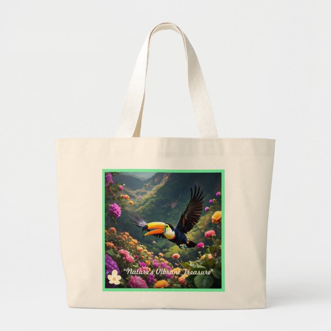 "Bright Beak Bliss" Large Tote Bag (Front)