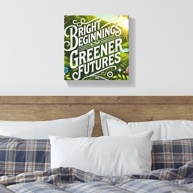 Bright Beginnings AI art  Canvas Print (Insitu(Bedroom))