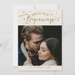 Bright Beginnings New Year Cream Photo Holiday Card
