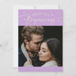 Bright Beginnings New Year Lemon Wisteria Photo Holiday Card