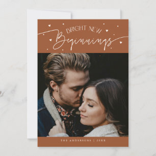 Bright Beginnings New Year Terracotta Photo Holiday Card