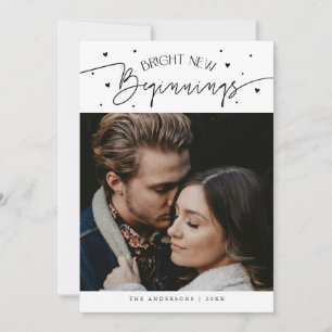 Bright Beginnings New Year White Photo Holiday Card