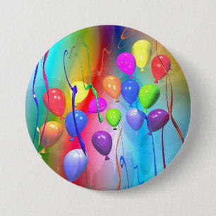 Bright Birthday Balloons 7.5 Cm Round Badge