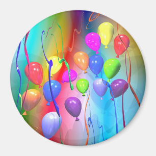 Bright Birthday Balloons Magnet
