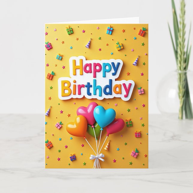 Bright Birthday Wish Art Card (Front)