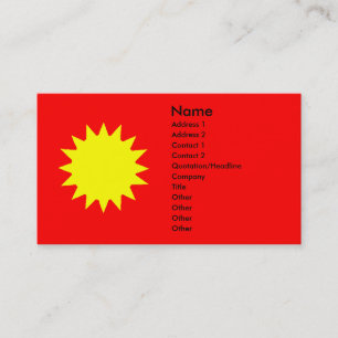 Bright Blazing Yellow Sun on Red Background Solar Business Card