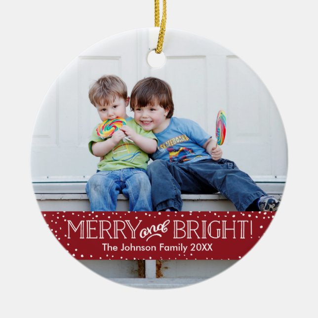 Bright Blizzard | Photo Holiday Ornament (Front)