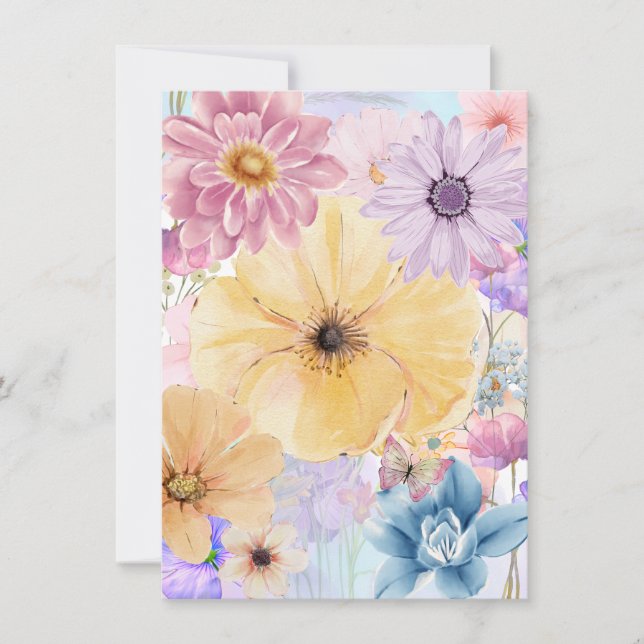 Bright Blooms Floral Greeting Card (Front)