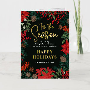 Bright Blooms FOIL Business Holiday Card