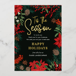 Bright Blooms FOIL Business Holiday Card