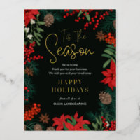 Bright Blooms FOIL Business Holiday Postcard