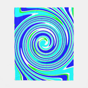 Bright blue and green swirl pattern    fleece blanket