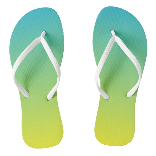 Bright Blue and Yellow Gradient Jandals (Footbed)