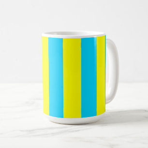 Bright Blue and Yellow Stripes Coffee Mug