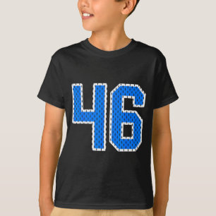 Bright blue athletic number 46 sports jersey shirt