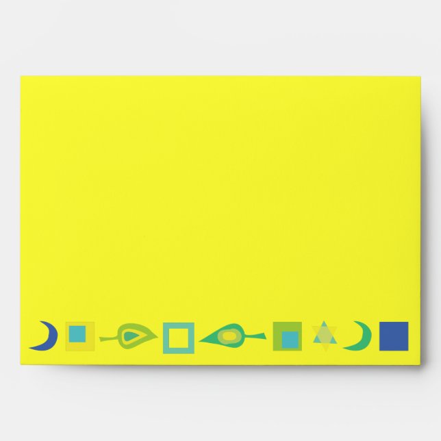 BRIGHT BLUE Bar Bat Mitzvah Custom Envelope (Front)