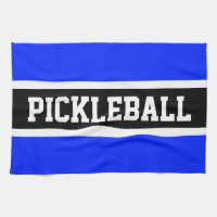 Bright Blue Black Racing Stripes PICKLEBALL Text