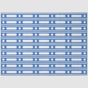 Bright Blue Bone Inlay Border Dots Decoupage Paper