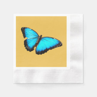 Bright blue butterfly napkin