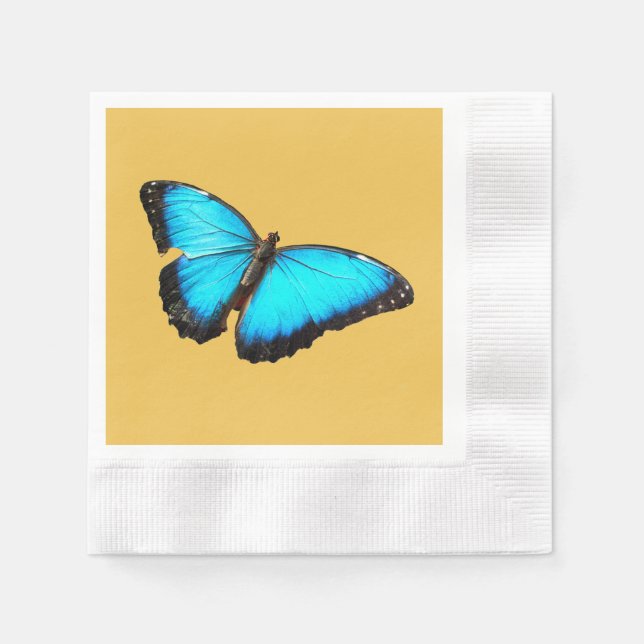 Bright blue butterfly napkin (Front)