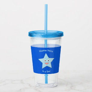 Bright Blue Celebration Star Acrylic Tumbler