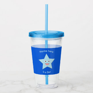 Bright Blue Celebration Star Acrylic Tumbler