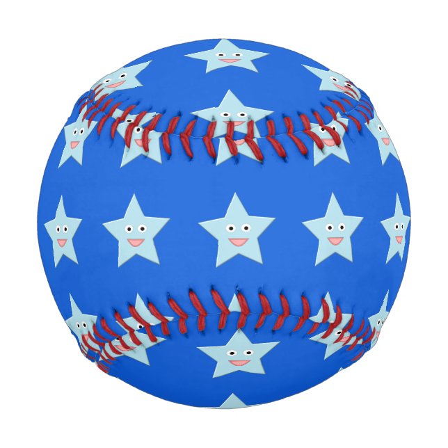 Bright Blue Celebration Star Baseball (Front)