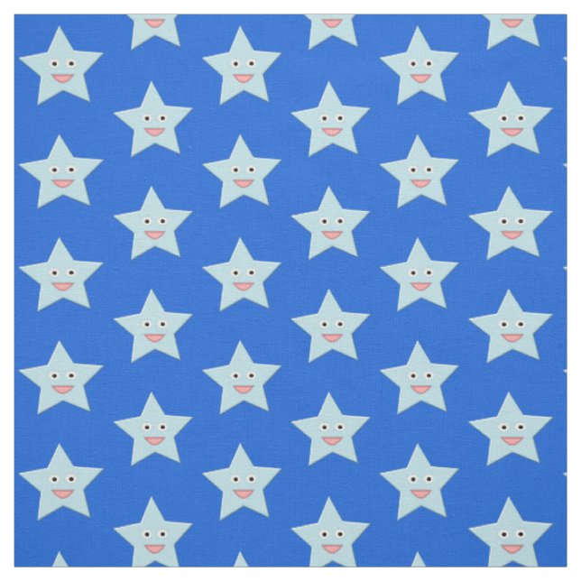 Bright Blue Celebration Star Craft Fabric (Swatch)