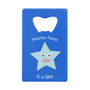 Bright Blue Celebration Star Custom Bottle Opener