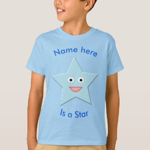 Bright Blue Celebration Star Custom Girls T Shirt
