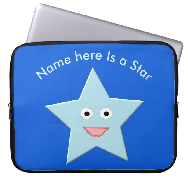 Bright Blue Celebration Star Custom Laptop Bag (Front)