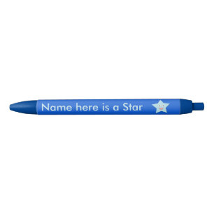 Bright Blue Celebration Star Custom Pen