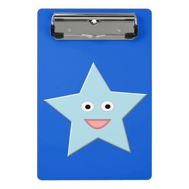 Bright Blue Celebration Star Mini Clipboard (Front)