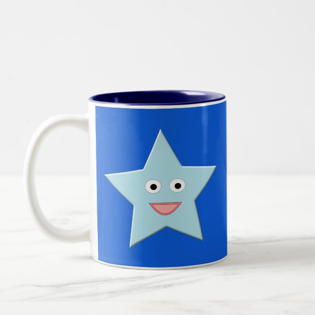 Bright Blue Celebration Star Mug (Left)
