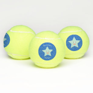 Bright Blue Celebration Star Tennis Balls
