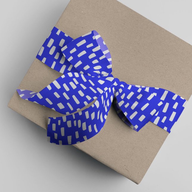 Bright Blue Dashing Grosgrain Ribbon (Bright blue dashing dots ribbon.)