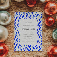 Bright Blue Dashing Holiday Party Invitation