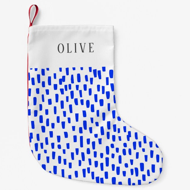 Bright Blue Dashing Small Christmas Stocking (Front)
