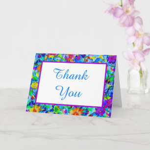 Bright blue floral card