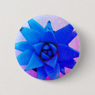 Bright blue flower. 6 cm round badge